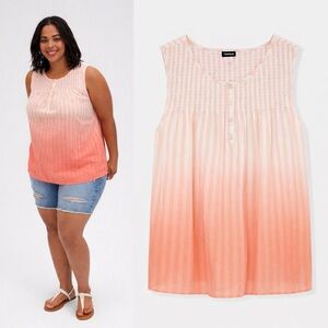 Torrid Coral Ombre Sleeveless Blouse